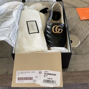 Brand New Gucci Pilar GG Matelassé Espadrille Flats.